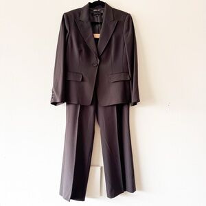 Anne Klein Dark Gray Suit Blazer and Pants Set Size 14P